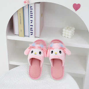 美乐蒂可爱地板鱼嘴拖鞋高颜值卡通melody家居露趾拖网纱透气女生