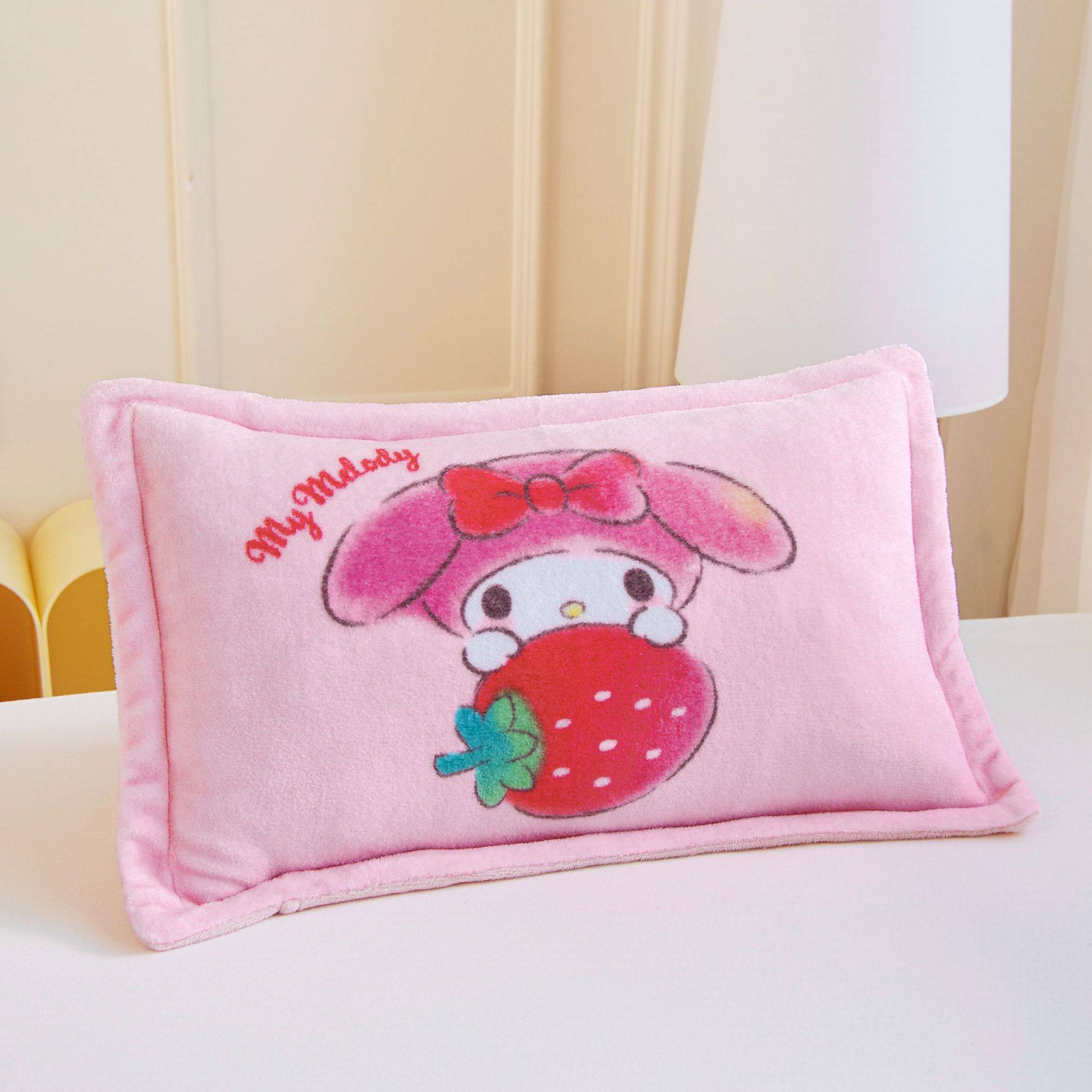 儿童美乐蒂保暖牛奶绒枕套可爱卡通美乐迪秋冬季枕头套加厚女孩子