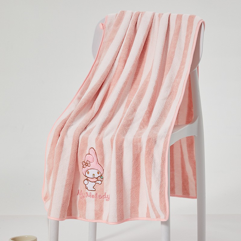 美乐蒂浴巾吸水速干珊瑚绒卡通图案美乐迪大毛巾纯棉70*140cm女孩