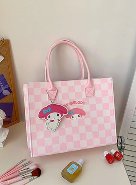 美乐蒂蓝色手提包伴手礼礼品袋卡通美乐迪毛毡包手拎袋大容量女孩