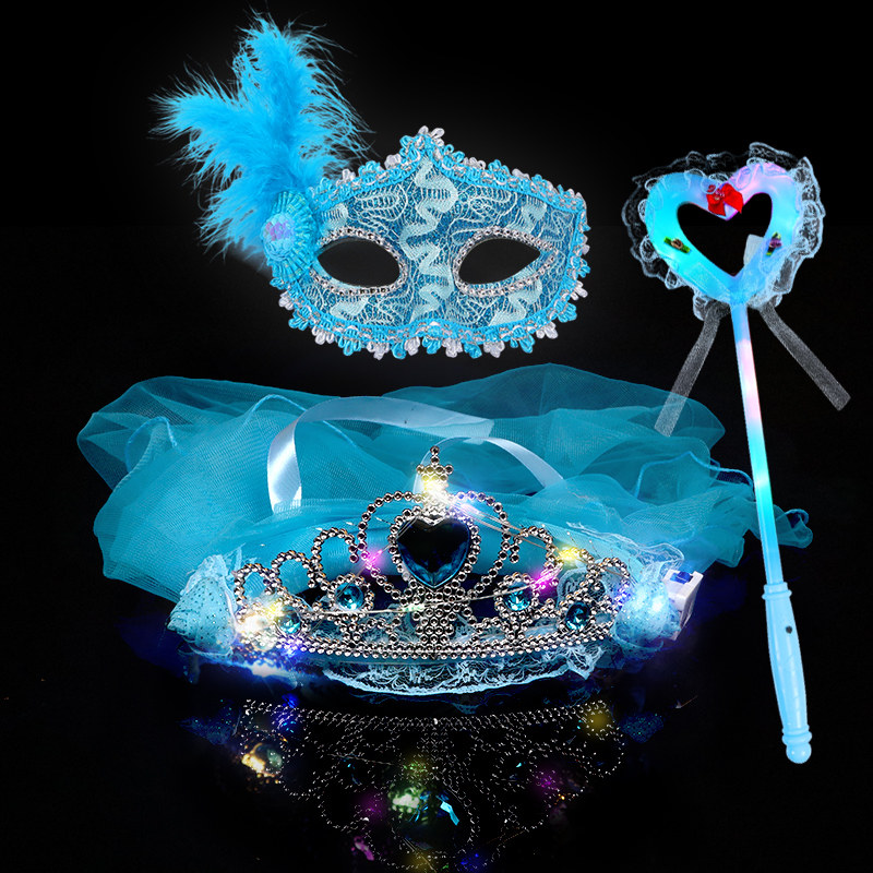 冰雪奇缘艾莎公主半脸面具成人儿童女孩生日派对化妆舞会装扮道具