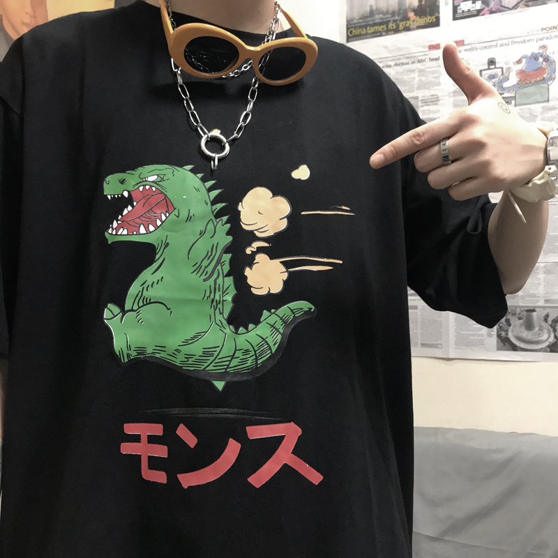 夏季韩版ins原宿风嘻哈日系卡通恐龙印花上衣bf宽松短袖t恤男女潮|ruв категории Женская одежда, футболка - от Buy2taobao.com для оказания профессиональной услуги покупки агента Taobao