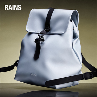 方形设计休闲双肩包女 Rains 新品 Backpack 防水背包男 Bucket