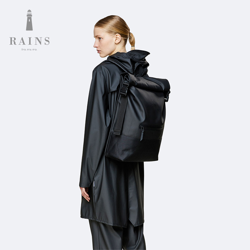 Rains Buckle Rolltop Rucksack 2021新品防水背包搭扣卷口双肩包 Rains品牌 美乐淘潮牌汇