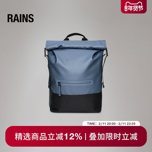 Rains卷顶双肩背包电脑书包旅行通勤休闲男女Trail Rolltop/14320