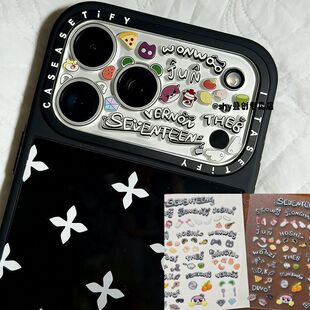 应援美甲贴纸seventeen韩系ins可爱背胶防水diy演唱应援棒物料贴