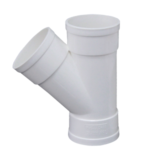 PVC排水管45度斜三通50等变径斜水槽下水管75配件110Y型三通管件