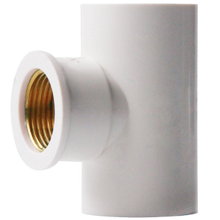 PVC铜内丝三通 UPVC入铜三通内牙内螺纹接头4分6分1寸给水管配件