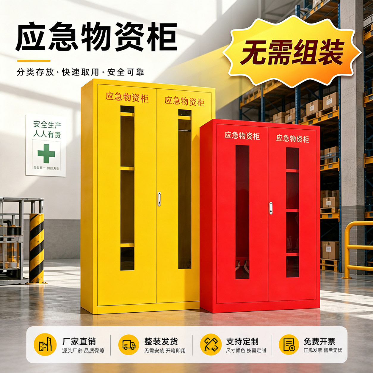 应急物资柜钢化玻璃加厚材质包邮图片