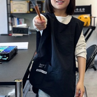 写毛笔字罩衣中大童书法围裙小学生幼儿园坎肩美术课画画专用外套