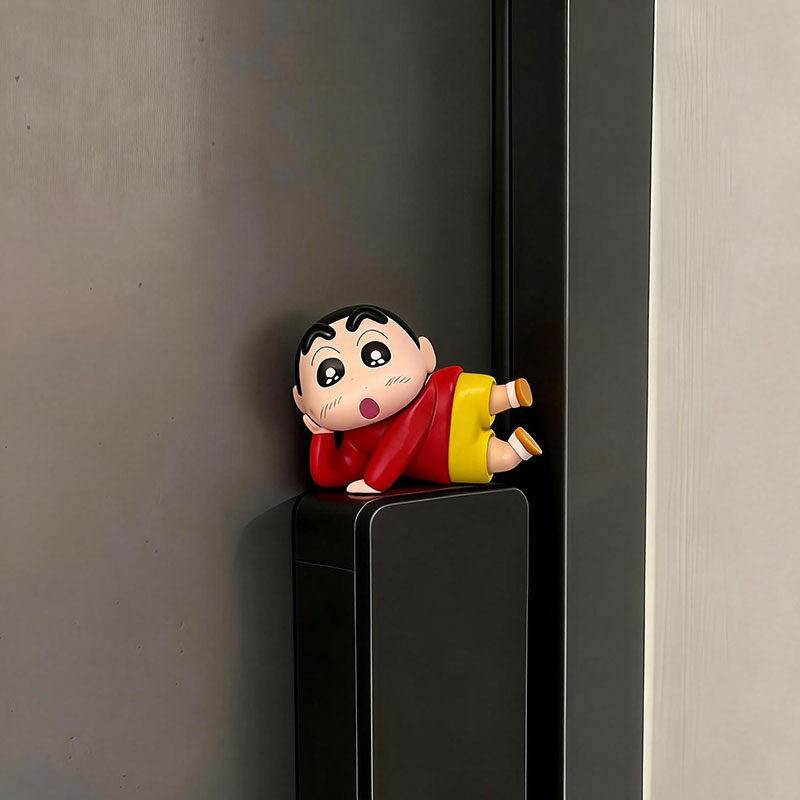 蜡笔小新新年摆件智能门锁门上装饰品马年挂饰春节入户门把手装饰