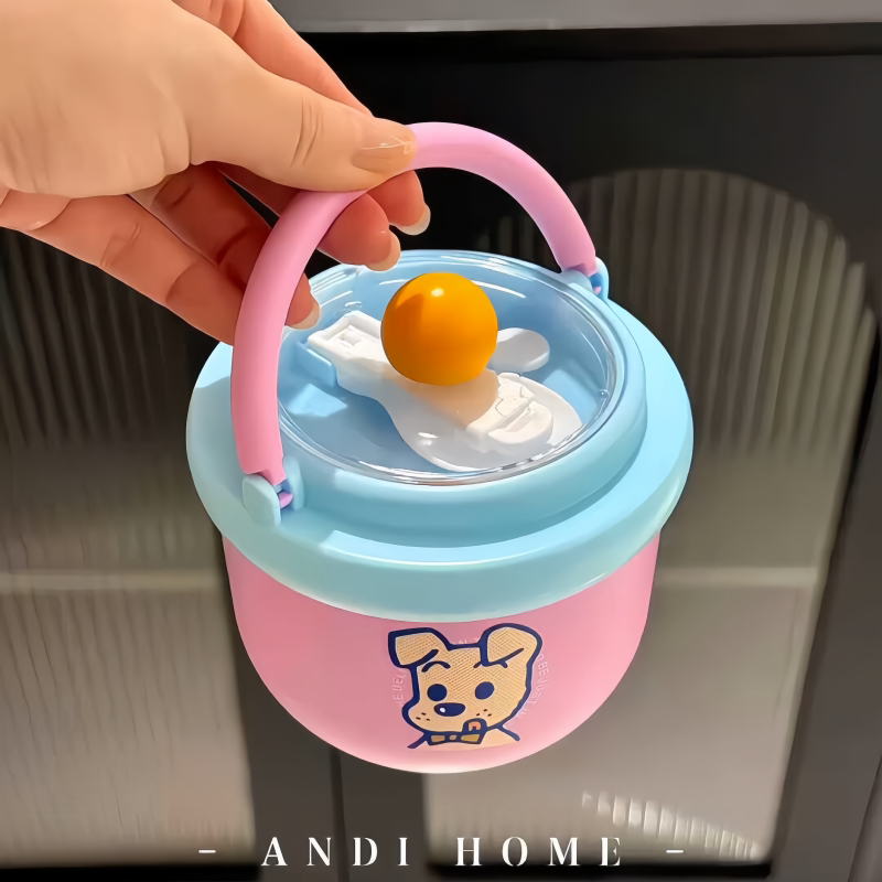 带叉燕麦杯便携上班族外带学生用沙拉杯早餐碗带盖隔夜酸奶水果杯