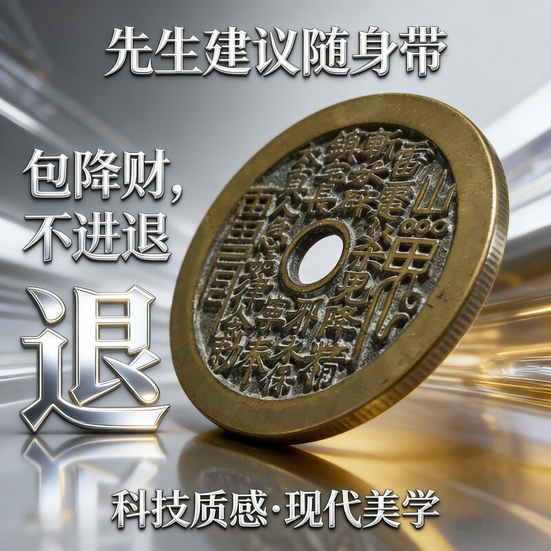 山鬼铜钱朱砂挂坠仿古钱新中式吊坠随身吉祥如意工艺品吉时亲开