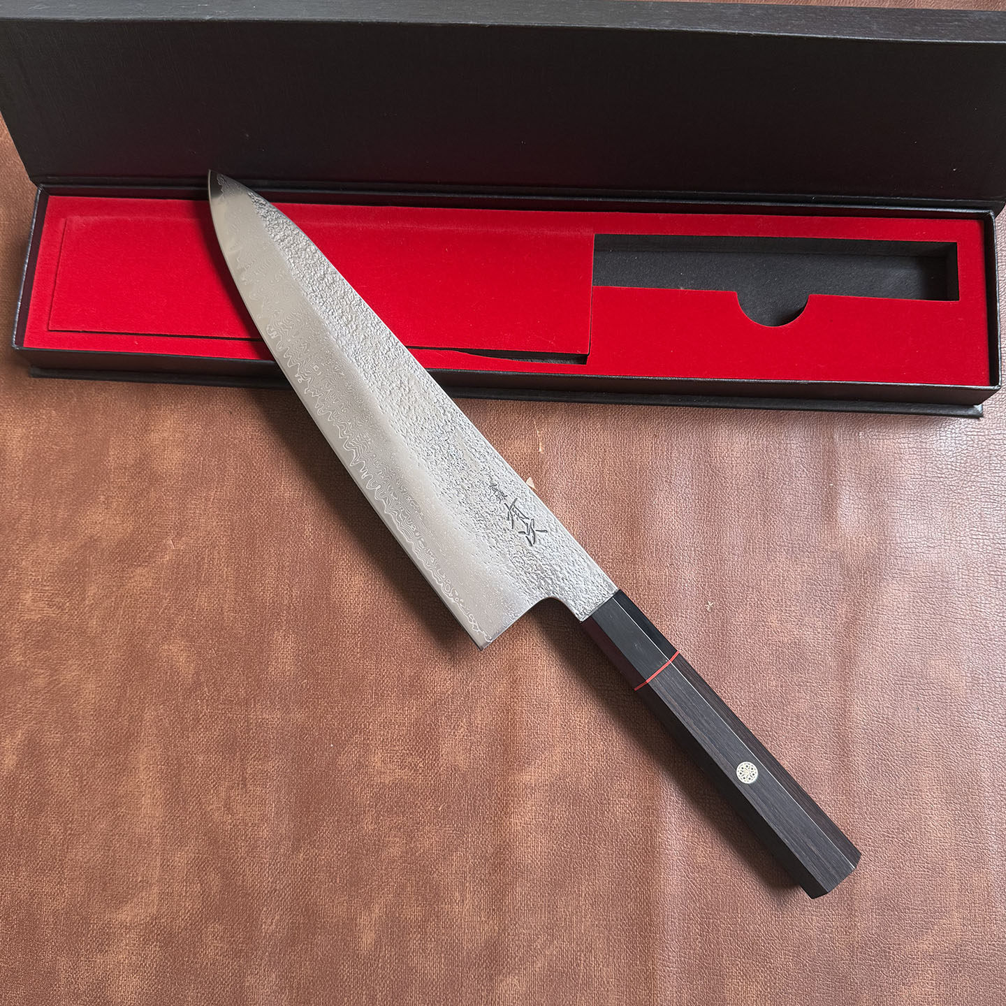 大马士革钢手工锻打渐薄牛刀主厨刀288元