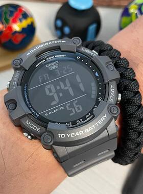 【十年电力】卡西欧复古大表盘数显 防水运动表AE-1500WH-8B/1200