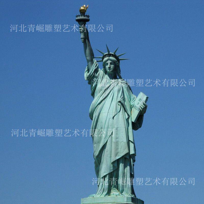 西方人物自由女神希腊欧式手举火炬铸铜雕塑户外景观黄铜雕像厂家