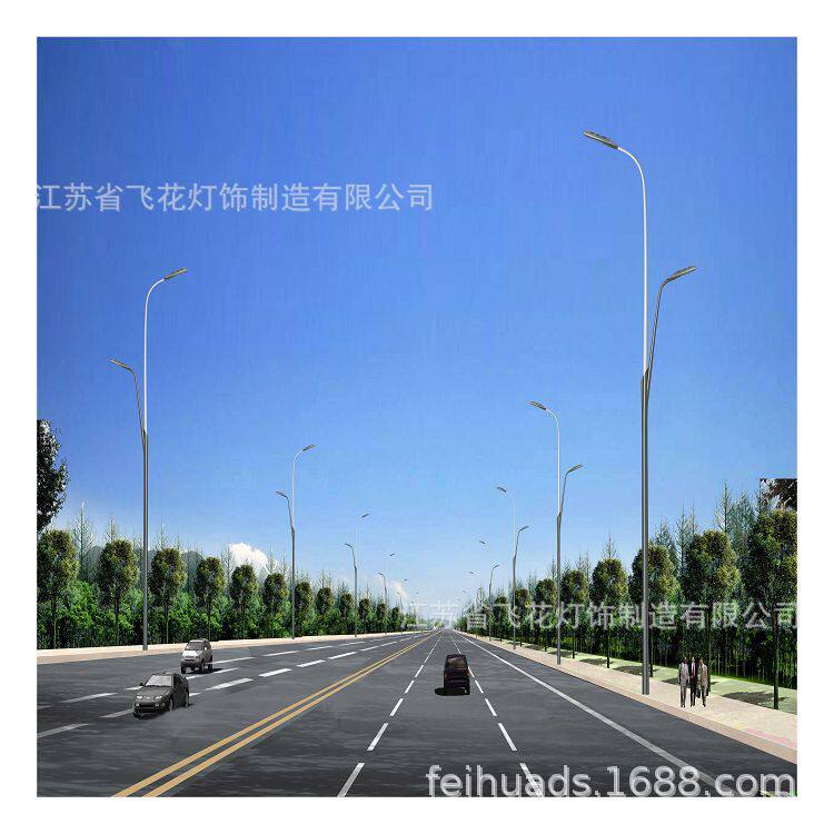 供应LED太阳能路灯道路照明灯杆 球场广场灯杆Q235热镀锌喷塑灯杆