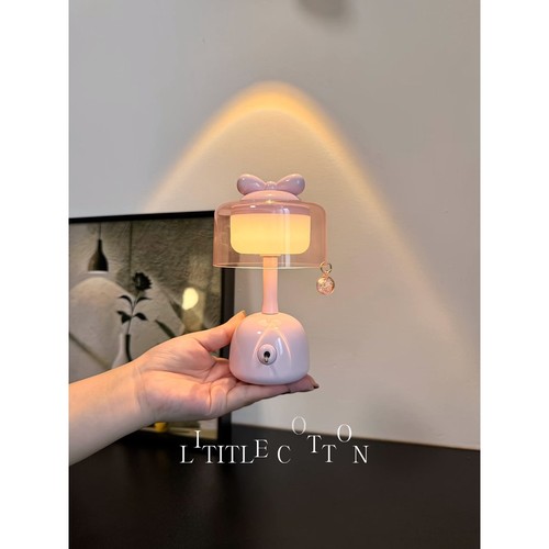 多巴胺蝴蝶结小夜灯女生卧室氛围感小台灯护眼高颜值桌面装饰摆件