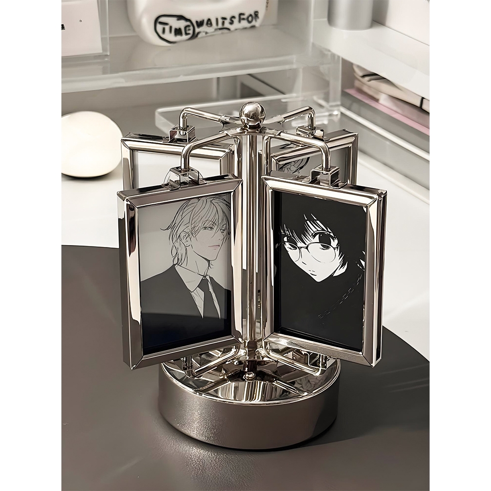 拍立得旋转相框摆台小卡展示架谷美收纳高级感diy照片框创意摆件