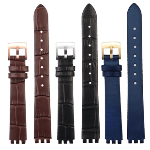 适配斯沃琪心曲LK292G YSS317G真皮手表带女黑棕红白蓝色凹凸12mm