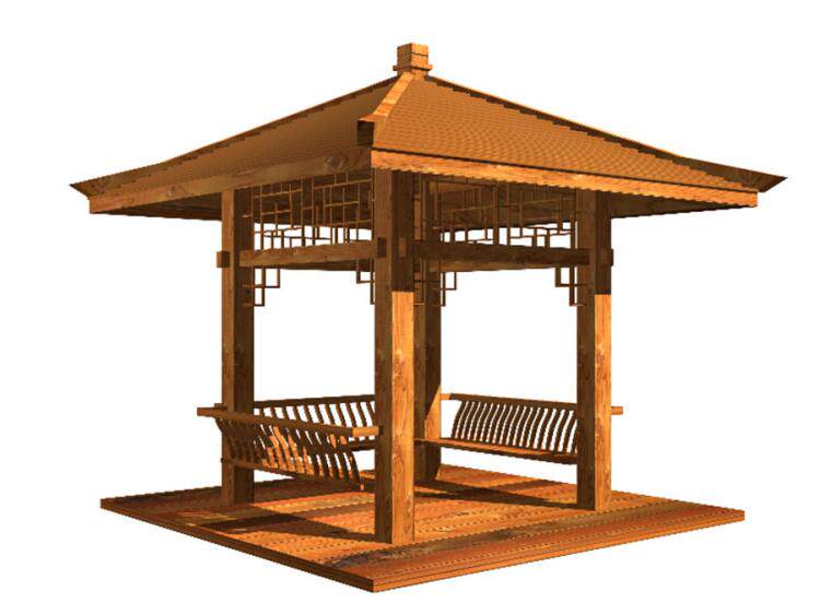 防腐木亭子设计  防腐木凉亭 木头亭子木头建筑木头凉亭公园亭子