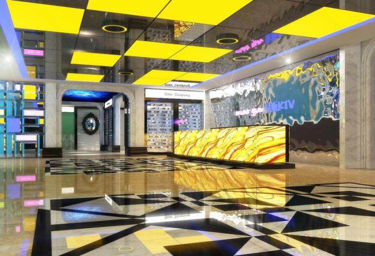 ktv大厅设计效果图ktv休息区ktv购票区ktv迎宾处量版式ktvktv过道