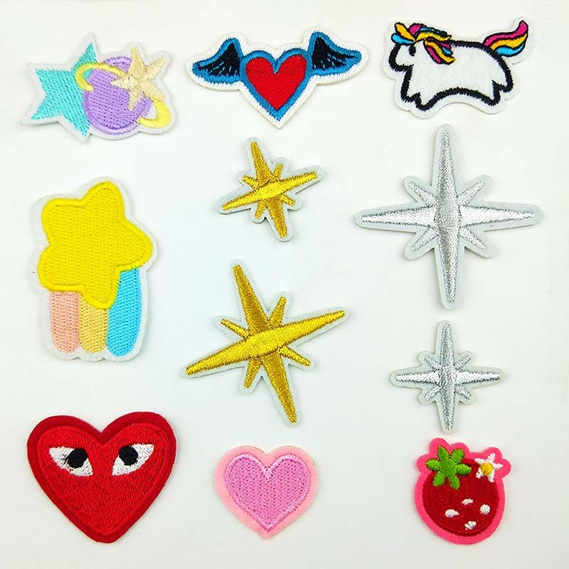 小号星星爱心衣服补丁贴布贴时尚 diy补洞贴牛仔鞋包装饰刺绣贴花