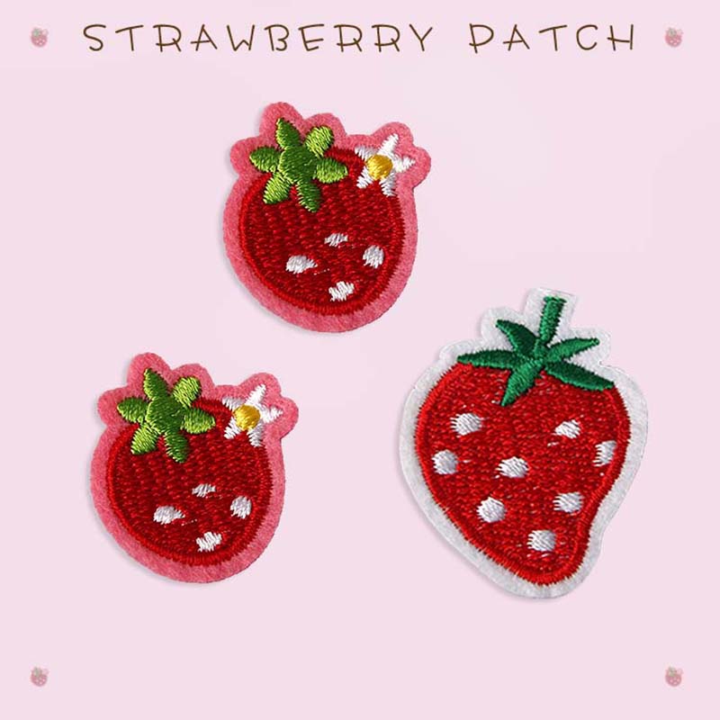 小号卡通草莓刺绣布贴衣服补丁贴