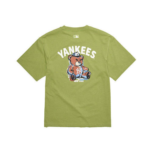 MLB夏季凉感皱眉熊印花短袖T恤