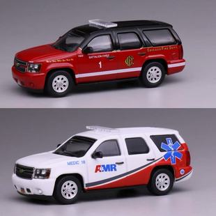 596 雪佛兰塔河芝加哥消防局AMR救护车合金车1:64汽车模型