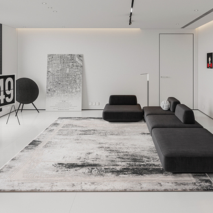古臻 抽象地毯客厅黑色包豪斯沙发茶几垫卧室毯耐脏 现代简约意式