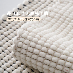 古臻印度原装 无胶纯羊毛地毯 进口手工编织地毯客厅极简沙发卧室