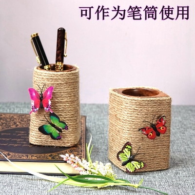 胡桃木笔筒实木无拼接