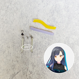 PJSK白石杏cos耳环发饰亚克力波浪发卡三角形吊片耳针耳夹耳饰