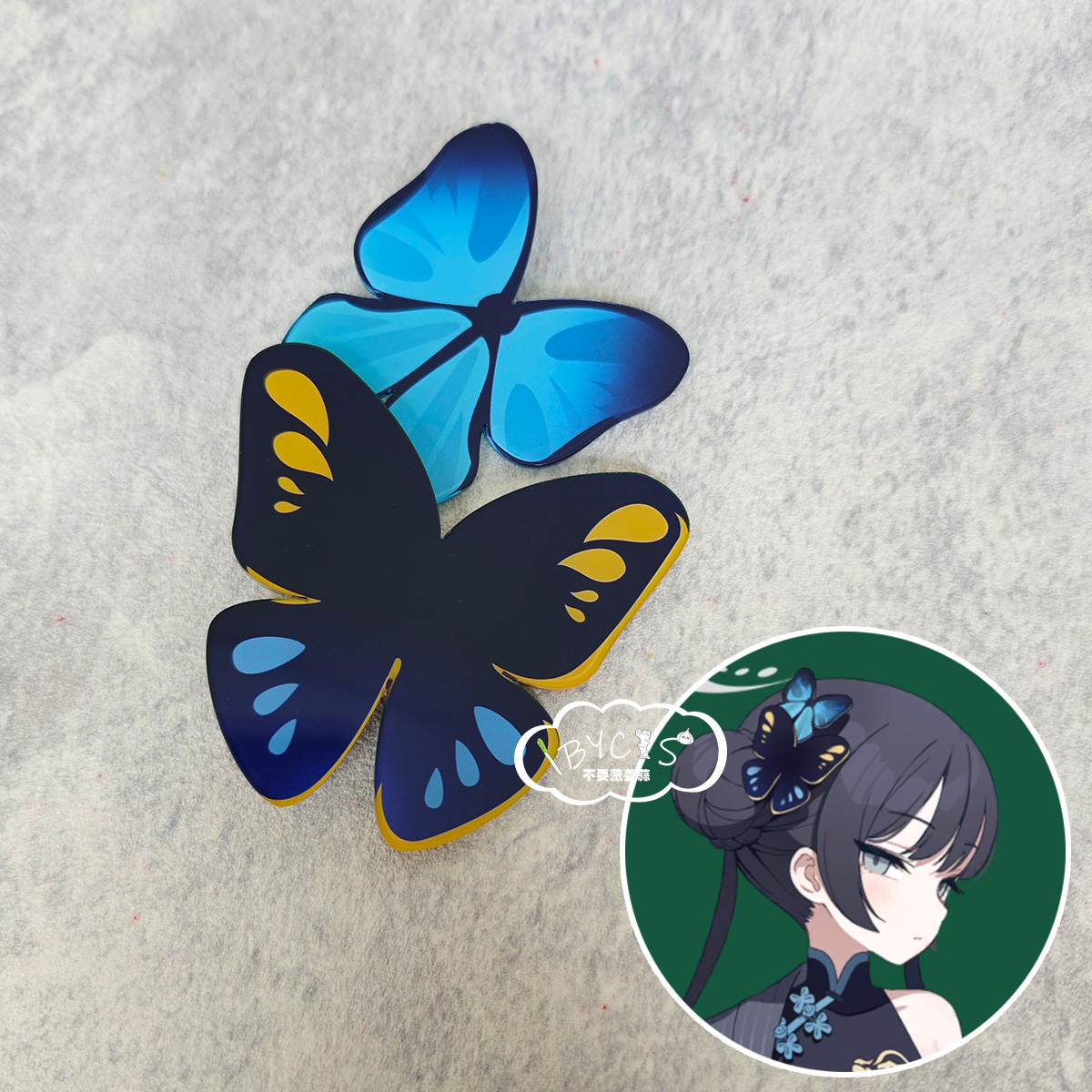 蔚蓝档案龙华妃咲蝴蝶结发卡发夹