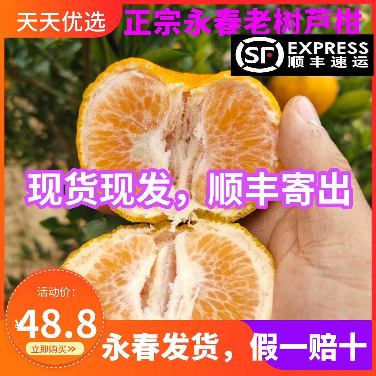 顺丰正宗福建永春芦柑老树椪柑特大果孕妇水果新鲜现发10斤装,水产肉类/新鲜蔬果/熟食,桔子,淘宝优惠券,粉丝福利购,淘宝优惠卷