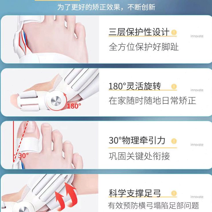 分趾器大矫正翻外可调趾足拇纠正士骨突出拇指脚趾矫正器脚指男女