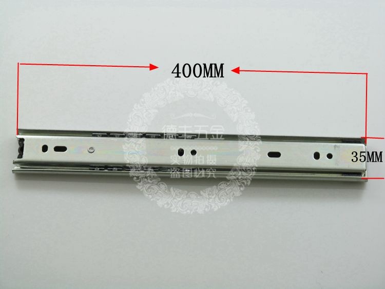 35mm宽加厚二节轨道键s盘抽屉静音滚珠滑轨键盘两节轨滑道导轨包