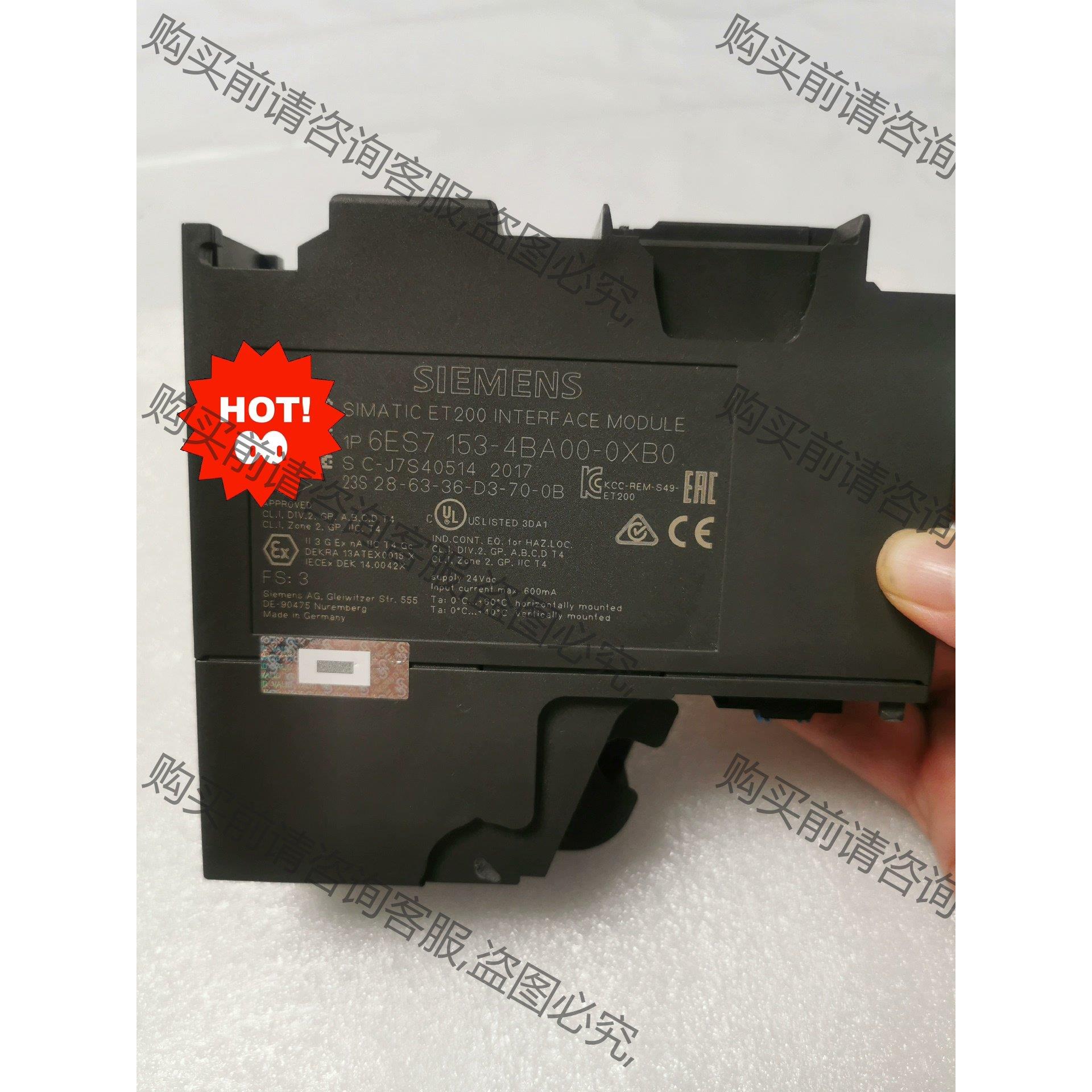 6ES7153-4BA00-0XB0ET200接口模块 拍前询价
