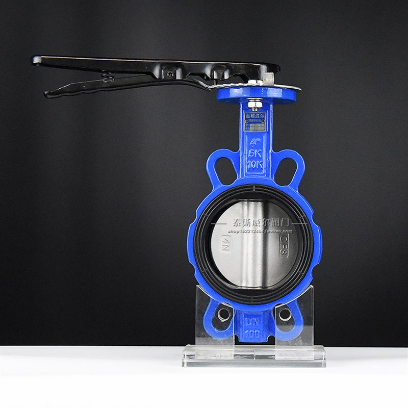 手动对夹式软密封蝶阀 D71X5-10/16QB3 NBR丁晴橡胶 手柄煤气蝶阀