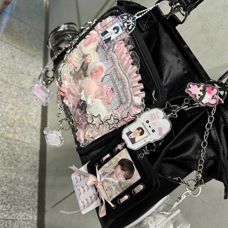 学院风大容量透明吧唧单肩斜跨包日系通勤百搭尼龙托特包娃包痛包,搬运/仓储/物流设备,机械式停车设备（立体停车库）,淘宝优惠券,粉丝福利购,淘宝优惠卷