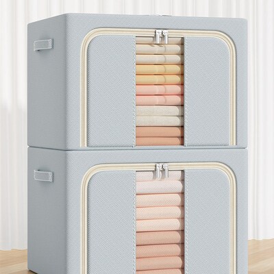 日本无印花服装收纳盒大容量Bagna盒家庭衣柜服装篮袋收纳组织盒