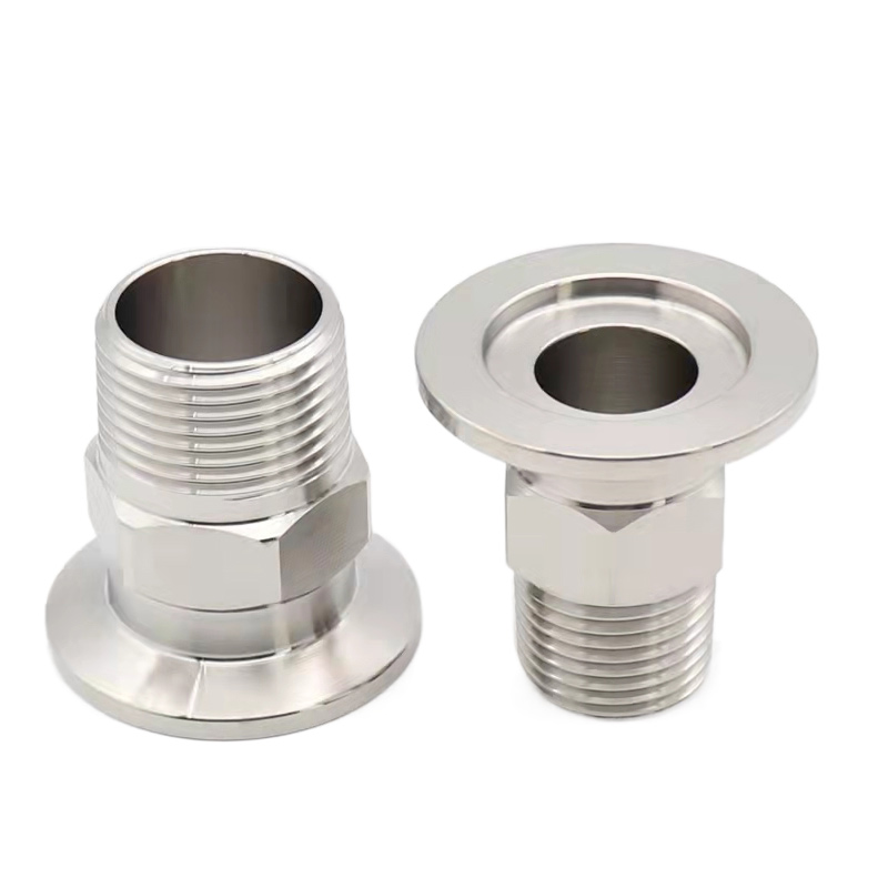 304不锈钢真空外丝接头六角卡盘接头 KF16/25/40/50 KF25转1/2