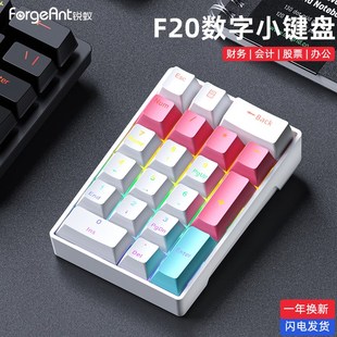 锐蚁F20机械数字小键盘女生办公笔记本外接会计财务便携数字键盘