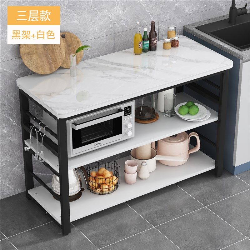岩板厨房置物架切菜桌子切菜桌落地多层操作台微波炉烤箱收纳岛台,个性定制/设计服务/DIY,明信片定制,淘宝优惠券,粉丝福利购,淘宝优惠卷