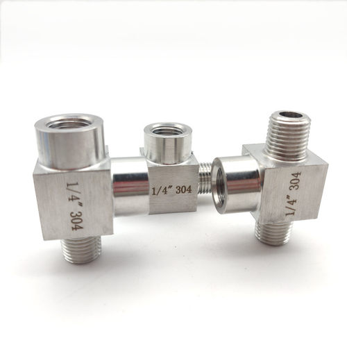 304不锈钢高压内外丝三通2分内内外螺纹外内外压力表水管接头4分