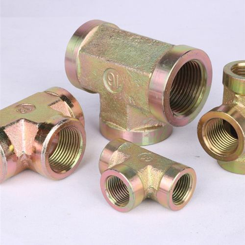 碳钢高压内丝三通油管接头1分2分3分4分6分1寸镀锌T型螺纹铁接头