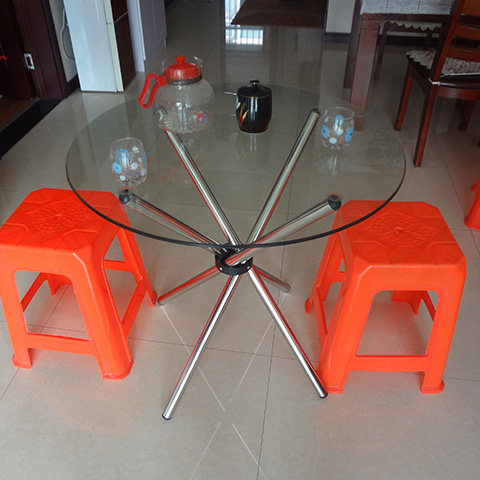 钢化玻璃桌子圆形折叠饭桌透明不锈钢餐桌子支架简易茶几脚架小桌,个性定制/设计服务/DIY,明信片定制,淘宝优惠券,粉丝福利购,淘宝优惠卷