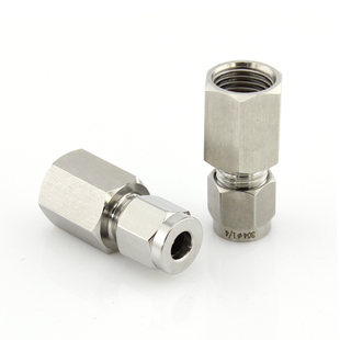 卡套内丝接头304不锈钢气源转内牙直接直通压力表铜管G NPT M螺纹