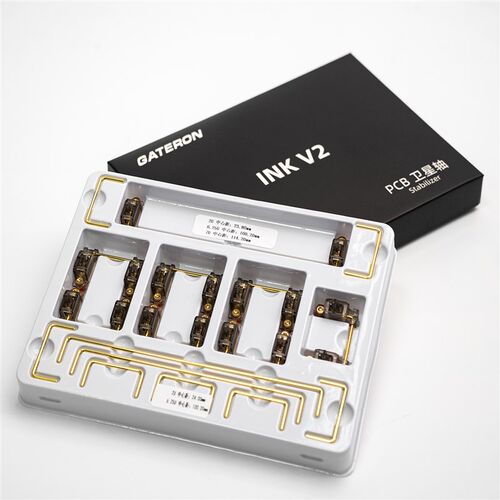 GATERON佳达隆新款ink v2半透明pcb板螺丝卫星轴镀金钢丝盒装